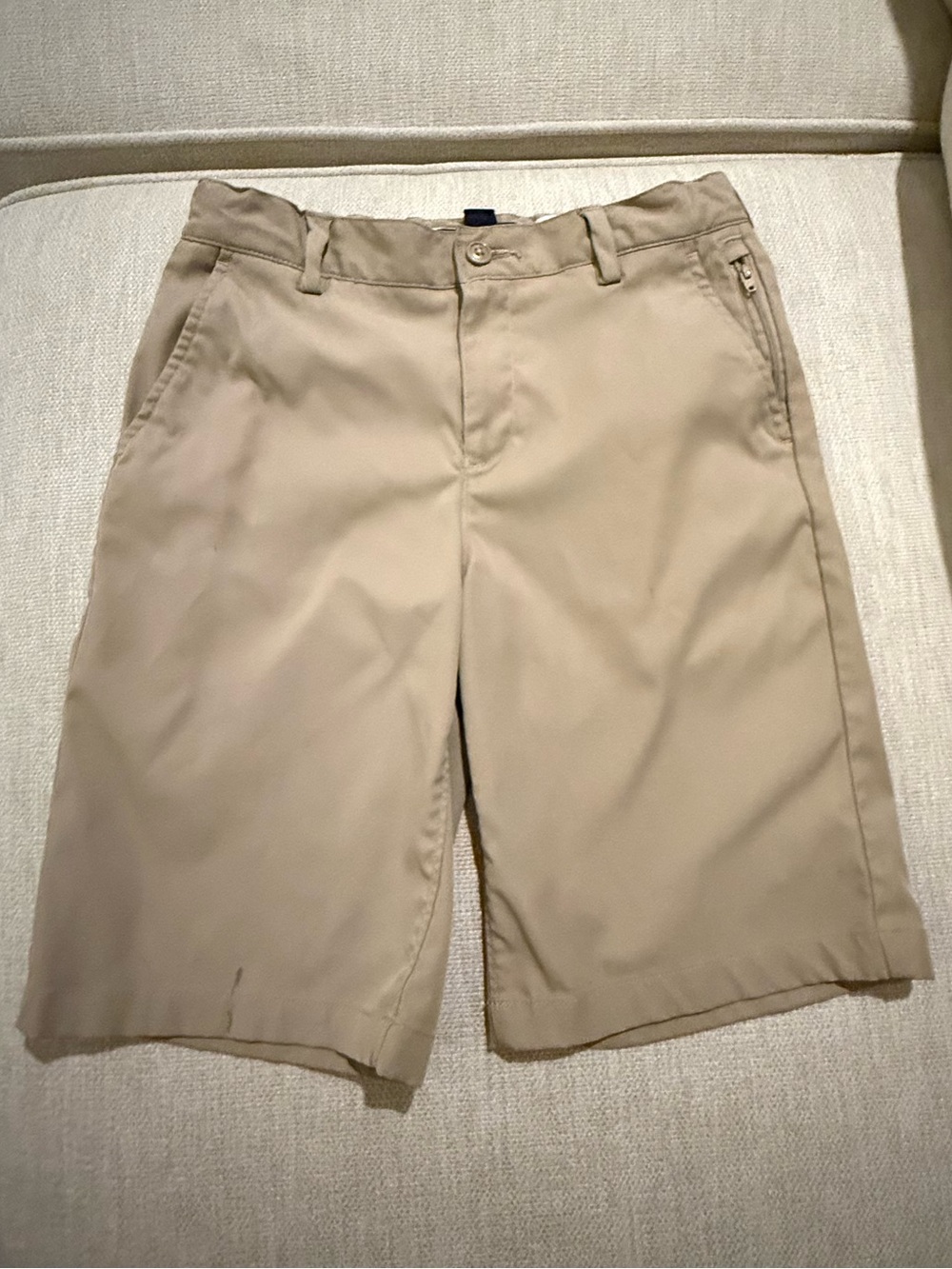 Youth Boys Size 12 Lands' End Khaki Flat-Front Men's Shorts